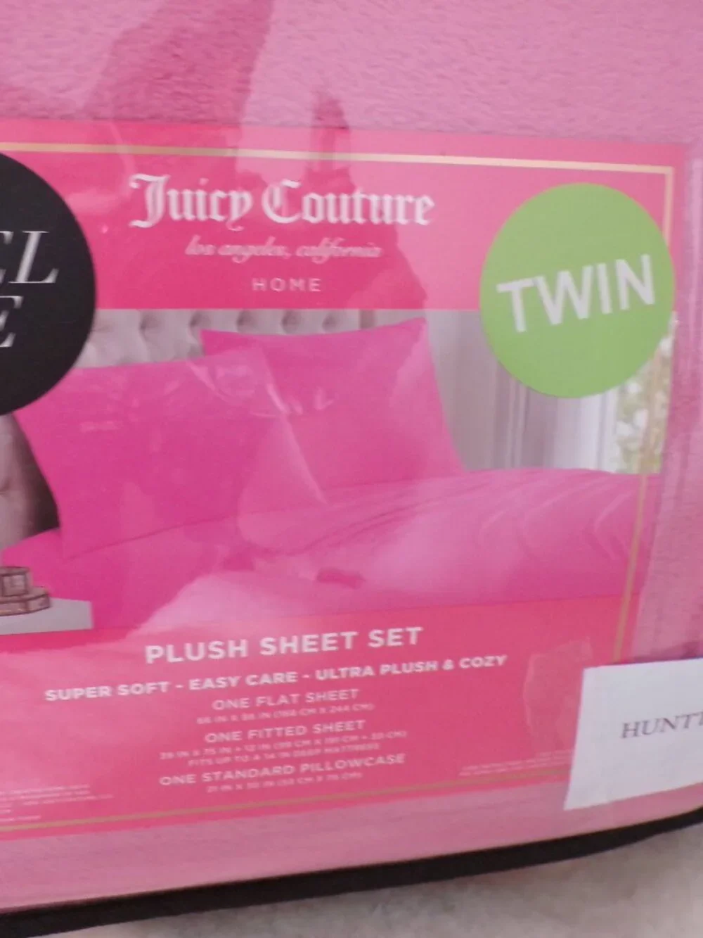 Juicy Couture Plush Sheet Set Pink Soft & Cozy Twin 3 Pieces NEW